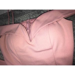 Dusty Pink Off the Shoulder Dress